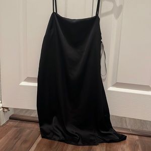 Little black satin dress